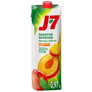 Сок J7 яблоко-персик 1л